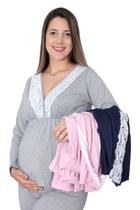 Kit Camisola + Pijama Amamentar Barato Maternidade Kit Camisola + Pijama Amamentar Barato Maternidade
