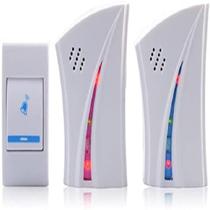 Kit campainha sem fio dupla ate 100m com 36 toques digital led a pilha com 2 receptores e acionador Kit campainha sem fio dupla ate 100m com 36 toques digital led a pilha com 2 receptores e acionador
