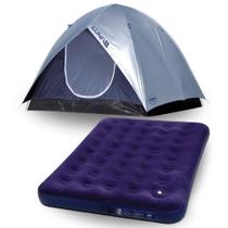 Kit Camping Barraca 5 Pessoas Luna + Colchao Inflavel Casal com Inflador de Pe Mor