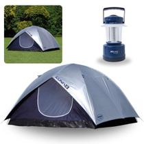 Kit Camping Barraca 6 Pessoas Luna Mor + Lampiao Luminaria Led