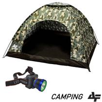 Kit Camping Barraca Camuflada 2 Pessoas Com Lanterna LED