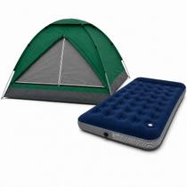 Kit Camping Barraca Iglu 4 Pessoas 2x2m Colchão Inflável Casal Ômega Kit Camping Barraca Iglu 4 Pessoas 2x2m Colchão Inflável Casal Ômega