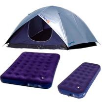 Kit Camping Barraca Mor Luna 6 Pessoas + Colchão Mor Casal + Colchão Solteiro