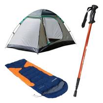 Kit Camping Montanha: Barraca, Saco de Dormir e Bastão