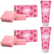 Kit Candy Land Bala Morango 2 Sabonete, 2 Hidratante Jequiti (novo) Kit Candy Land Bala Morango 2 Sabonete, 2 Hidratante Jequiti (novo)