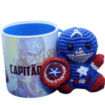 Kit Caneca + Amigurumi Herois Capitão America Kit Caneca + Amigurumi Herois Capitão America