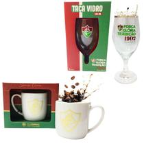 Kit Caneca Branca Porcelana 300Ml Café Serie Ouro + Taça