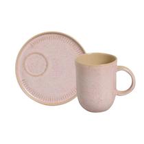 Kit Caneca Coup Stoneware Com Pires Litchi - Porto Brasil