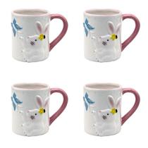 Kit Caneca De Páscoa Coelho Garden 4 Peças 330ML Kit Caneca De Páscoa Coelho Garden 4 Peças 330ML