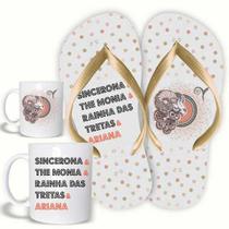 KIT Caneca de Polímero 325ML e Chinelo Signo Áries