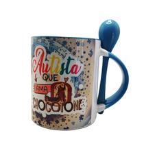 Kit Caneca Decorativa Azul Autista que Ama Panetone+chaveiro