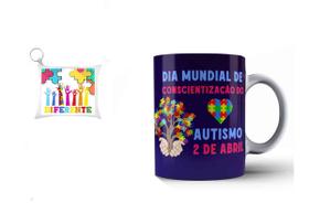 Kit Caneca e Almochaveiro Dia do Autismo para presentear - Coleção TEA & AMOR