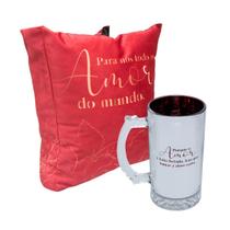 Kit Caneca Eletrostática e Almofada Amor