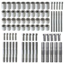 Kit Caneca Emenda E Salva Vida 6 8 10 12mm Alumínio 80 Peças