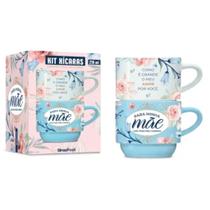 Kit Caneca Empilhada Dupla 210ml Para Minha Mae Com Carinho