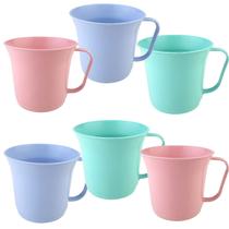 Kit Caneca Escolar de 270ml Coloridas 6 peças