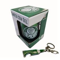 Kit Caneca Gel 300ml e Chaveiro Garrafa Oficial Top Times Palmeiras Cód. 2361