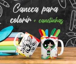 Kit Caneca Para Colorir Docinho As Meninas Superpoderosas 2.0
