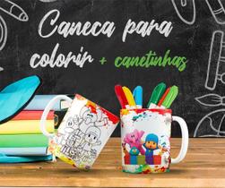 Kit Caneca Para Colorir Pocoyo 2.0