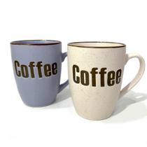 Kit Caneca Porcelana 340ml Coffee Com 2