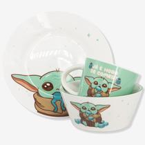 Kit Caneca Prato Bowl Cerâmica Baby Yoda Grogu Mandalorian - Zona Criativa