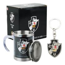 Kit Caneca Térmica Inox + Chaveiro Vasco Oficial 450Ml