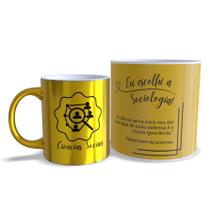 Kit Caneca + Tubolata Cromada Dourada Professores Personalizada