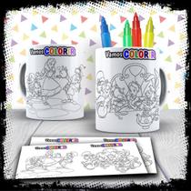 Kit Caneca Vamos Colorir Alice no País das Maravilhas + Jogo de Canetinhas