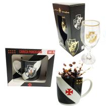 Kit Caneca Xicara Porcelana 300Ml Café + Taça Windsor 330Ml