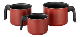 Kit Canecão Fervedor Leiteira 3 Peças Teflon Antiaderente