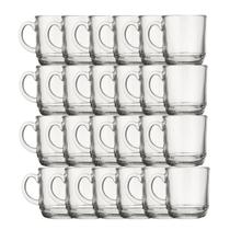 Kit Canecas Chá Café Cappuccino Vidro Resistente 24 Peças 250ML