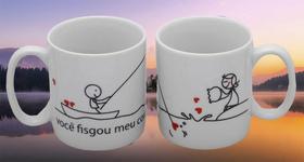 Kit Canecas com 2 unidades : Você fisgou meu coração !