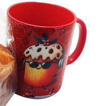 Kit Canecas Decorativas Gente que Ama Panetone + chaveiro