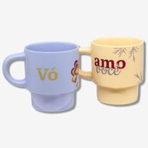 Kit Canecas Empilháveis Bordado De Vó - Zonacriativa