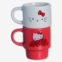 Kit Canecas Empilhaveis Cerâmica Hello Kitty 150ML 2 Unidades