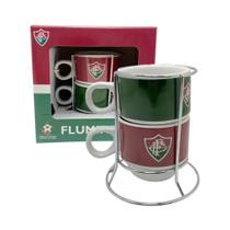Kit Canecas Empilháveis Fluminense Com Aramado Xícara de Café Porcelana 150ml Torcida Tricolor Futebol Cor:Branco Verde Kit Canecas Empilháveis Fluminense Com Aramado Xícara de Café Porcelana 150ml Torcida Tricolor Futebol Cor:Branco Verde