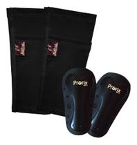 Kit Caneleira Infantil e Porta Caneleira Preto Profix Sports