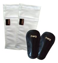 Kit Caneleira Infantil Preta e Porta Caneleira Branco Profix Kit Caneleira Infantil Preta e Porta Caneleira Branco Profix
