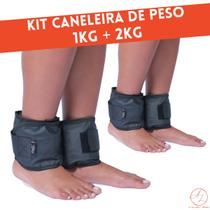 Kit Caneleira Par 1kg + 2kg Preto - Flex Mouve