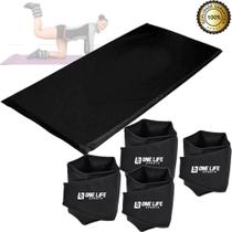 Kit Caneleira Peso 3 E 4Kg - Par + Colchonete + Halter 3 Kg