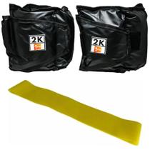 Kit Caneleira/Tornozeleira Peso 2Kg + Mini Band Nível Médio Amarela 1 Fit Kit Caneleira/Tornozeleira Peso 2Kg + Mini Band Nível Médio Amarela 1 Fit