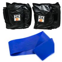 Kit Caneleira/Tornozeleira Peso 2Kg Preto ou Rosa + Mini Band Nível Leve Azul 1 Fit Kit Caneleira/Tornozeleira Peso 2Kg Preto ou Rosa + Mini Band Nível Leve Azul 1 Fit