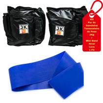 Kit Caneleira/Tornozeleira Peso 3Kg + Mini Band Nível Leve Azul 1 Fit Kit Caneleira/Tornozeleira Peso 3Kg + Mini Band Nível Leve Azul 1 Fit