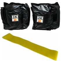 Kit Caneleira/Tornozeleira Peso 3Kg + Mini Band Nível Médio Amarela 1 Fit Kit Caneleira/Tornozeleira Peso 3Kg + Mini Band Nível Médio Amarela 1 Fit