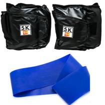 Kit Caneleira/Tornozeleira Peso 5Kg + Mini Band Nível Leve Azul 1 Fit Kit Caneleira/Tornozeleira Peso 5Kg + Mini Band Nível Leve Azul 1 Fit