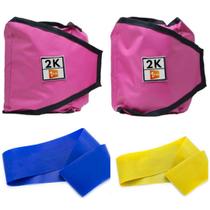 Kit Caneleira/Tornozeleira Peso Rosa 2Kg + Mini Band Níveis Leve e Média 1 Fit Kit Caneleira/Tornozeleira Peso Rosa 2Kg + Mini Band Níveis Leve e Média 1 Fit