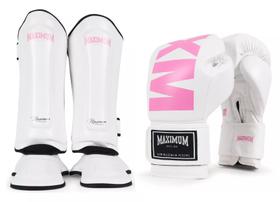 Kit Caneleiras Classic e Luvas de Boxe Muay Thai Feminina MXM Maximum Kit Caneleiras Classic e Luvas de Boxe Muay Thai Feminina MXM Maximum