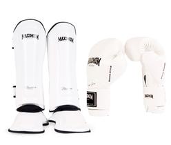 Kit Caneleiras e Luvas Boxe Muay Thai Kickboxing New Classic Maximum Kit Caneleiras e Luvas Boxe Muay Thai Kickboxing New Classic Maximum