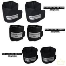 Kit Caneleiras Peso 03 pares Tornozeleiras 2kg 3kg e 5kg Kit Caneleiras Peso 03 pares Tornozeleiras 2kg 3kg e 5kg