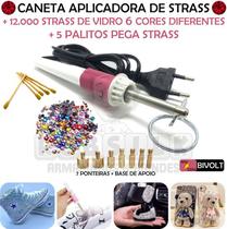 Kit Caneta Aplicadora de Strass + 12.000 Strass + 5 Palitos - Moprin Utilidades